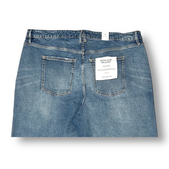 New Good American Good Ease Relaxed Jeans Size 16 Indigo $169 Wide-Leg Normcore - Picture 10 of 13